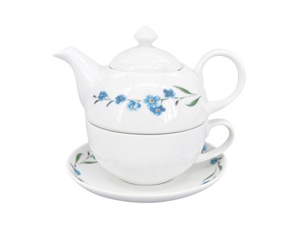 26768 porcelanova cajova souprava luna pomnenka bila konvice 400 ml salek 250 ml