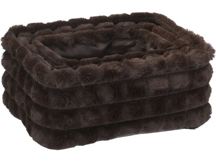 27188 sada tri tmave hnedych uloznych kosiku s mrizkovanym kozesinovym vzorem