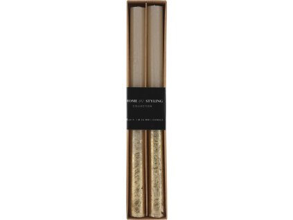 27038 sada dvou vysokych svicek z nichz jedna je bila a druha zlata