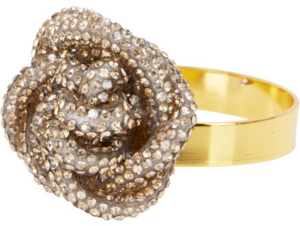 27173 1 zlaty krouzek na ubrousky s ozdobnou kvetinou