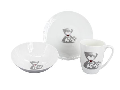 26816 detsky jidelni set teddy talir miska hrnek