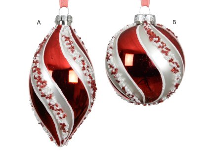 Vánoční ozdoba SWIRL, 8 cm, 2 druhy, KSD