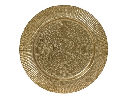 Dekorativní tác, 33 cm, zlatý, KSD