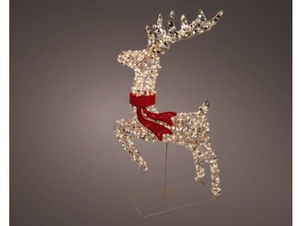 Micro LED objekt JELEN SKÁKAJÍCÍ, 18x57x100 cm, zlatý, venkovní, KSD