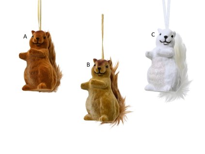 Vánoční ozdoba VEVERKA, 11 cm, 3 druhy, KSD
