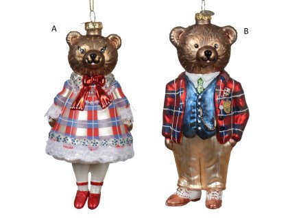 Vánoční ozdoba BEAR, 16 cm, 2 druhy, KSD