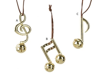 Vánoční ozdoba MUSIC, 10 cm, 3 druhy, KSD