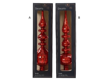 Vánoční špička na stromeček, 35 cm, 2 druhy, červená, KSD