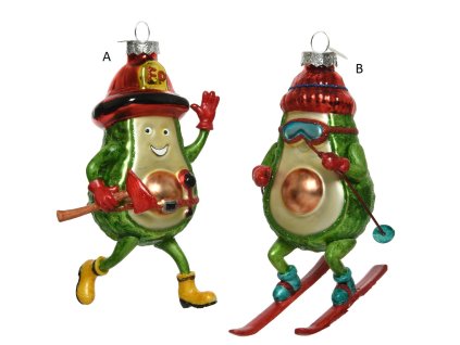 Vánoční ozdoba AVOCADO, 13,2 cm, 2 druhy, KSD