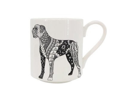 27749 hrnek dog boxer bily porcelan objem 350 ml dekor boxer