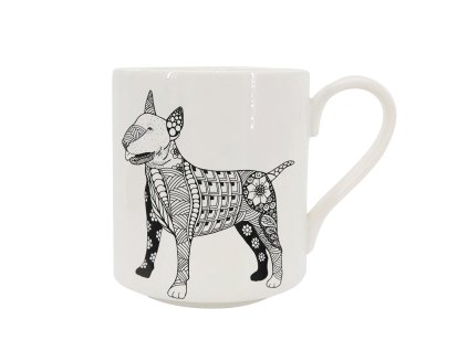 27746 hrnek dog bulterier bily porcelan objem 350 ml dekor pes bulterier