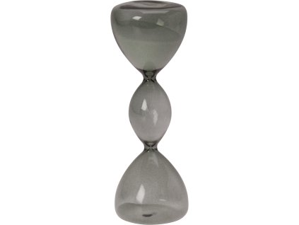 28142 1 vysoke sklenene presypaci hodiny 16 cm v kourove sede barve s tridilnym zaoblenym tvarem