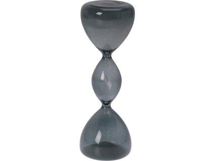 28145 1 vysoke sklenene presypaci hodiny 16 cm v kourove modre barve s tridilnym zaoblenym tvarem