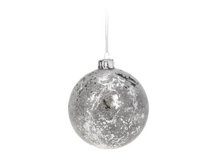 28205 1 leskla sklenena vanocni koule o prumeru 8 cm v syte stribrne barve