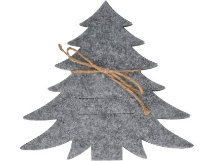 28301 1 sada 4 ks sedych plstenych drzaku na pribory ve tvaru vanocniho stromku svazanych jutovou snurou