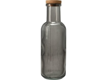 28298 1 kourove seda sklenena lahev 1l s vertikalnim ryhovanim a prirodnim korkovym vickem