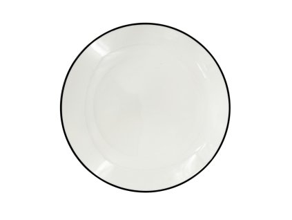 27455 2 maly bily porcelanovy dezertni talir by inspire linea black s cernym okrajem 19 cm