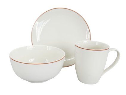 27515 tridilny snidanovy porcelanovy set by inspire milo s ruzovou linkou obsahuje talir 19 cm misku 14 cm a hrnek 250 ml baleno v darkove krabicce