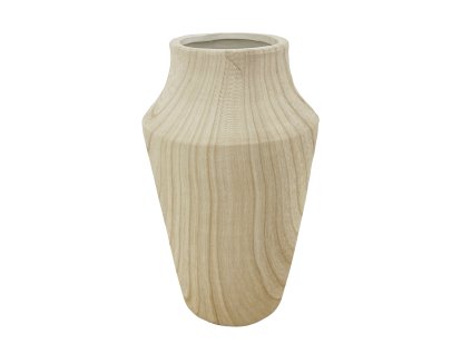 27878 keramicka vaza runa baculaty sudovity tvar matna glazura imitujici svetle drevo vyska 23 cm znacka by inspire