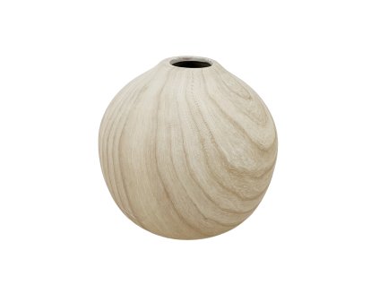 27890 keramicka vaza ligna nizky kulovity tvar matna glazura imitujici svetle drevo vyska 17 cm znacka by inspire