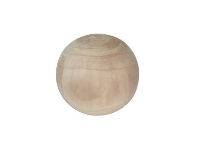 28508 2 velka drevena dekoracni koule 25 cm svetle paulovnie drevo s vyraznou prirozenou kresbou letokruhu