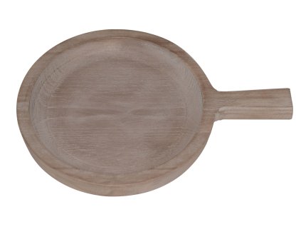 28487 velka drevena misa pan l 43 cm tmavsi morena paulovnie kruhovy tvar s rukojeti rustikalni servirovaci tac