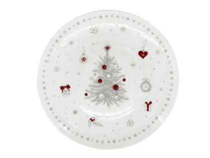 27401 vanocni melky porcelanovy talir s motivem vanocniho stromku