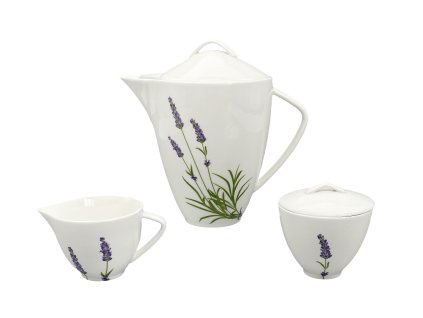 20583 5dilna souprava levandule konvice 1600ml mlecenka 150ml cukrenka 150ml