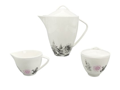 20616 5dilna souprava rose konvice 1600ml mlecenka 150ml cukrenka 150ml