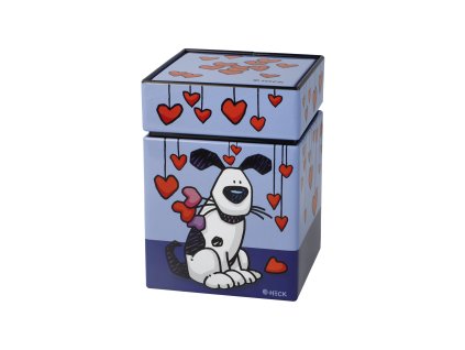 Goebel Dóza na čaj Ed Heck Love Dog – Pop Art
