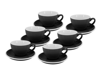 28749 sada 6 kusu profesionalnich cernych silnostennych salku na cappuccino roma 180 ml s podsalky