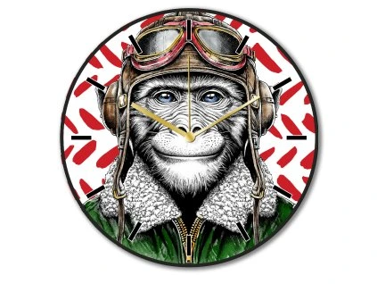 EGAN HUMAN Hodiny MONKEY ''BOLDNESS'' průměr 50 cm