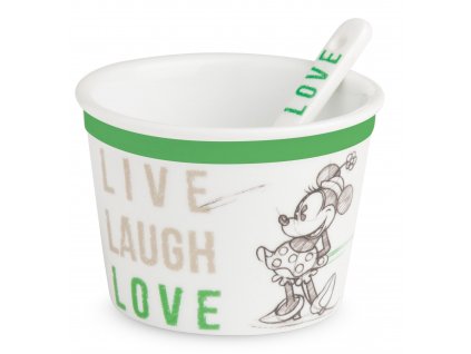 Egan DISNEY LIVE LAUGH LOVE Zelená miska na zmrzlinu se lžičkou MINNIE 250 ml ⌀9 cm