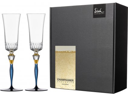 Eisch CHAMPAGNE EXCLUSIV Sada 2 sklenic na šampaňské modrá