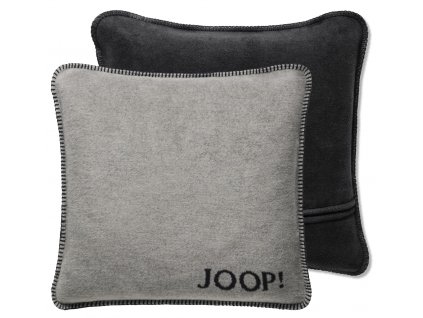 Biederlack JOOP! Uni Doubleface Ash-Anthrazit polštář 50 x 50 cm