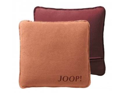 JOOP! Uni Doubleface Kupfer-Granat polštář 50 x 50 cm