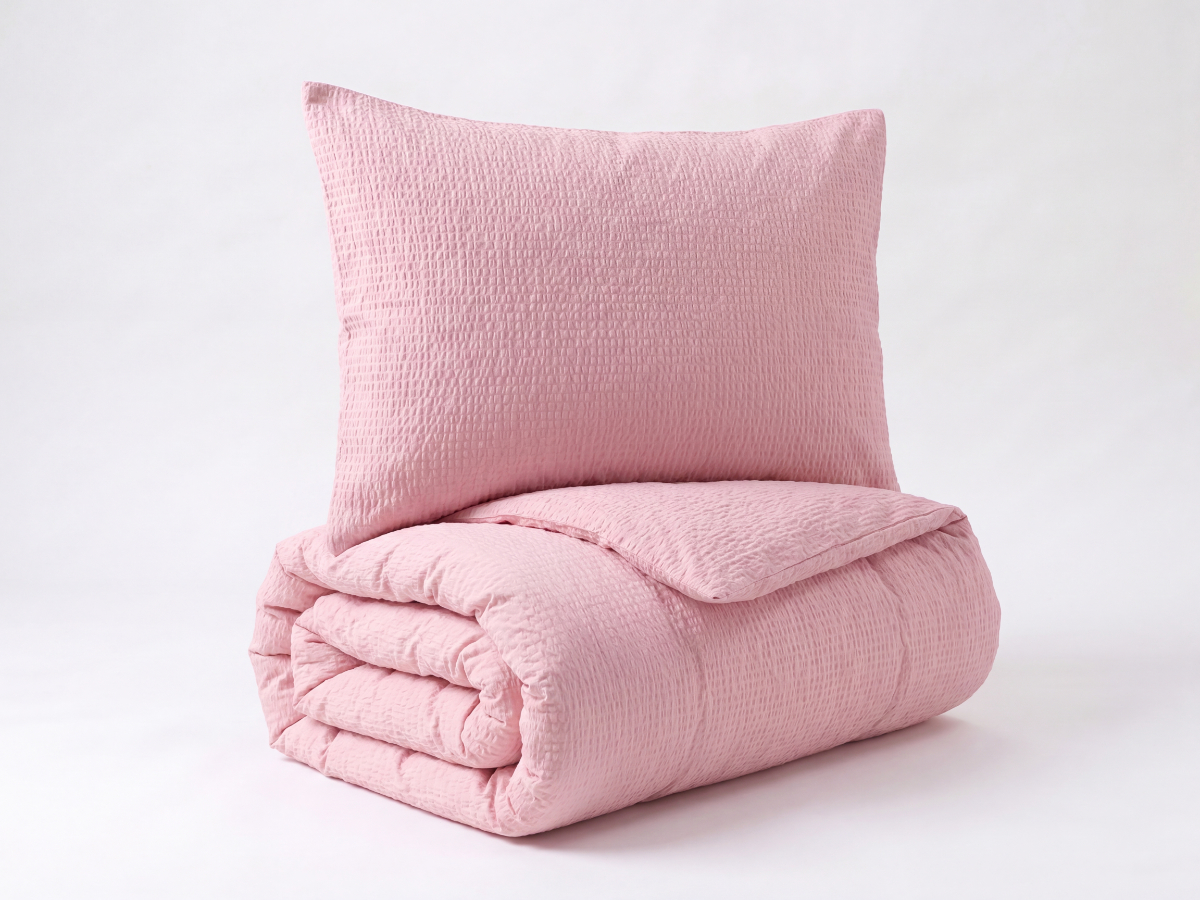 Brotex Francouzské povlečení krep UNI 220x220, 70x90cm Růžové