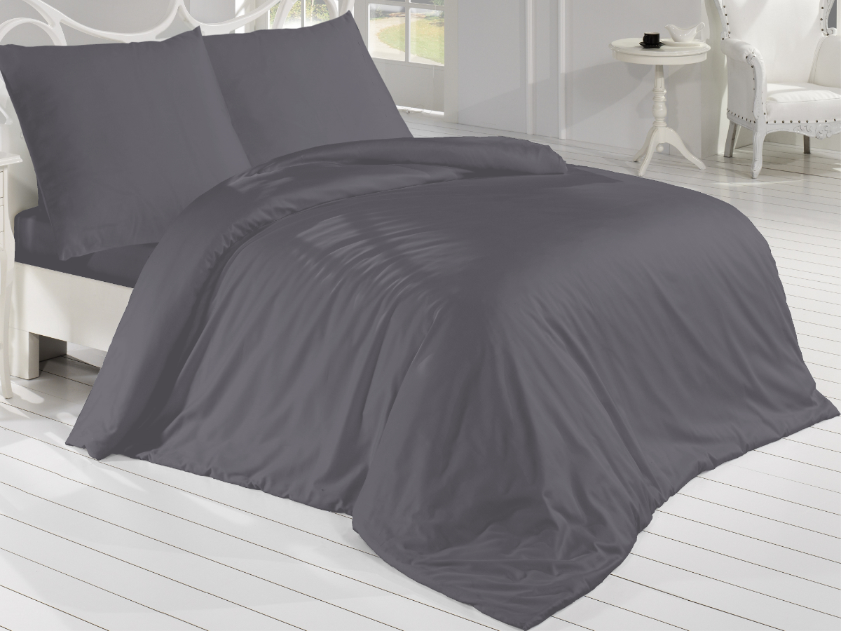 Brotex Francouzské povlečení Satén 240x200, 70x90cm antracitové