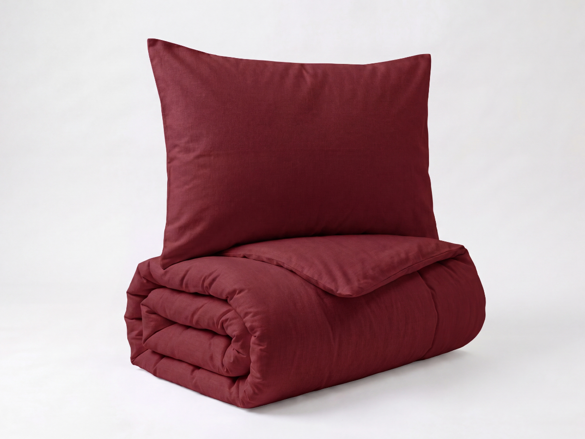 Brotex Povlečení bavlna UNI 140x200, 70x90 cm vínové Zapínání: hotelový uzávěr