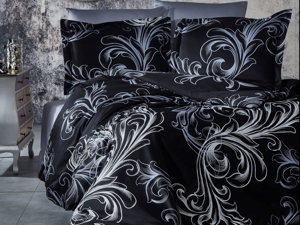 Brotex Povlečení Satén 140x200, 70x90cm Atlantis black