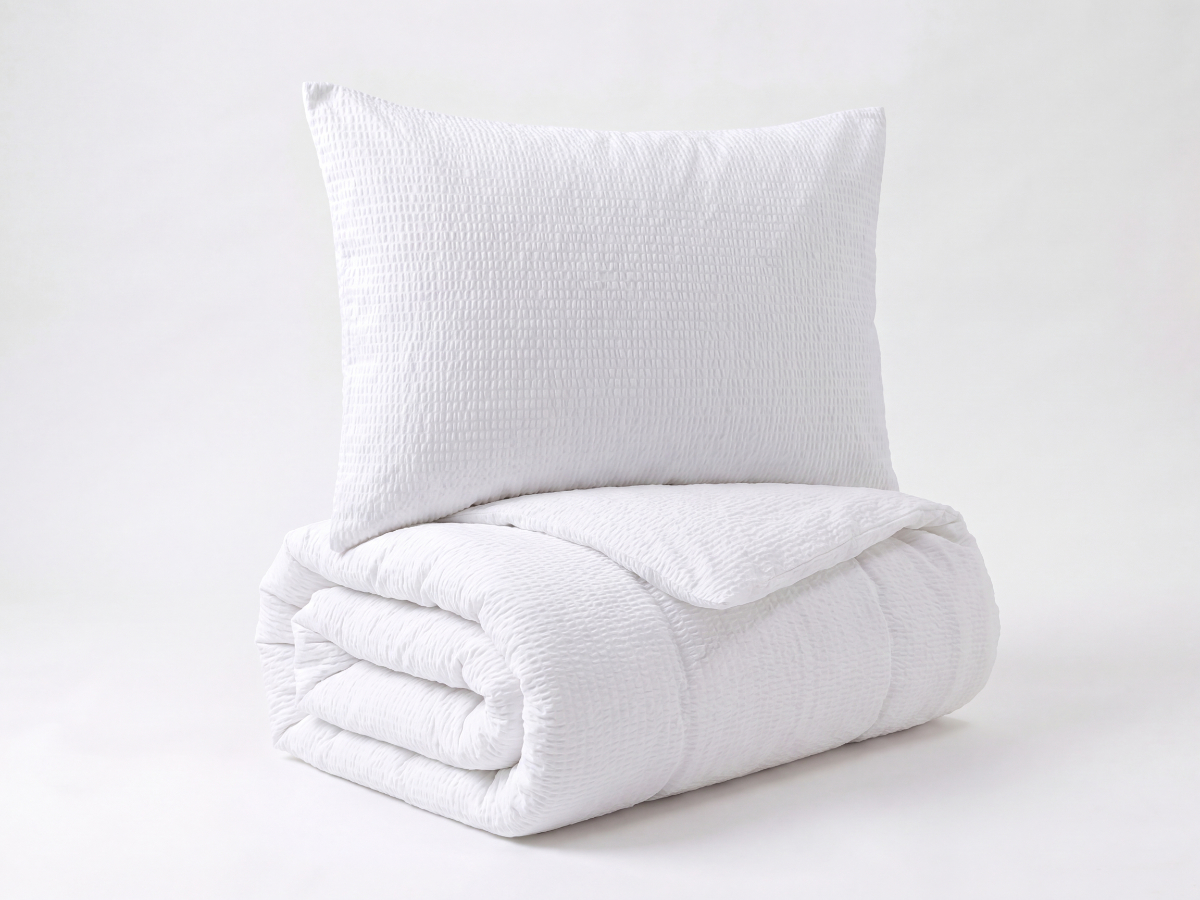Brotex Prodloužené povlečení krep UNI 140x220, 70x90cm Bílé Zapínání: zipový uzávěr