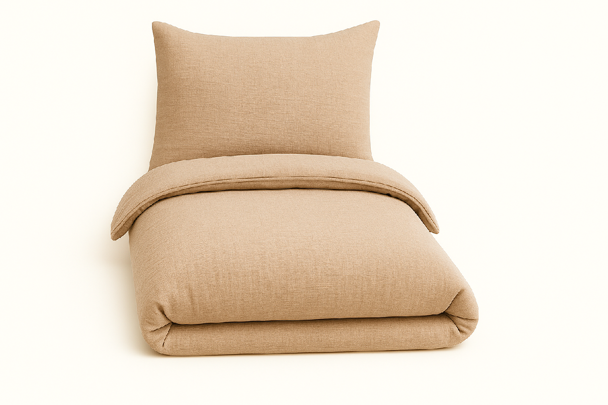 Brotex Mušelínové povlečení 140x200, 70x90 cm béžové