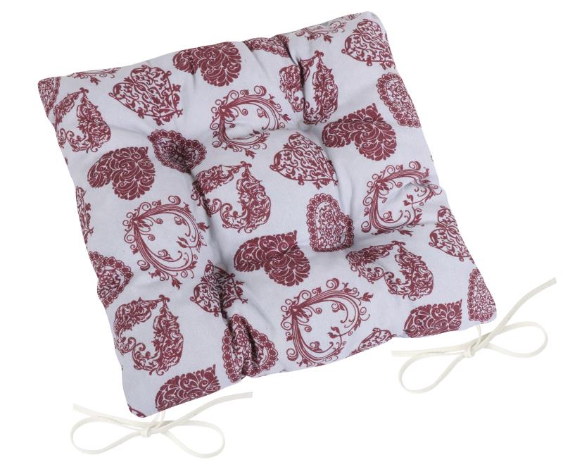 Brotex Sedák prošívaný 40x40 cm krajkové srdce