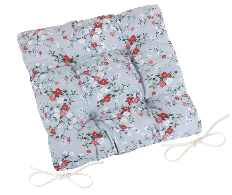 Brotex Sedák prošívaný 40x40 cm kvítí na šedé
