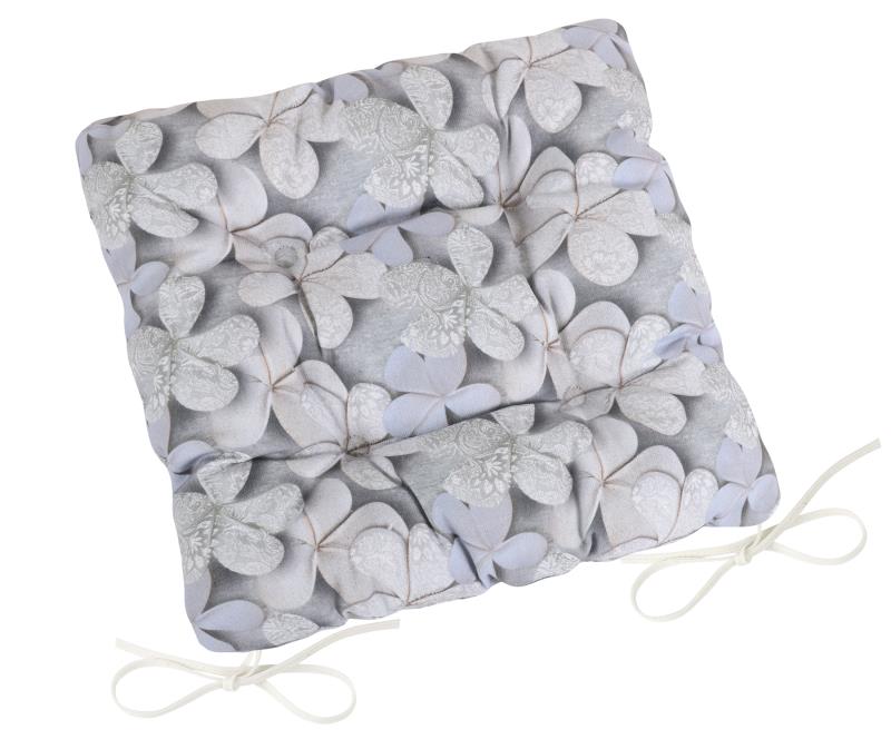 Brotex Sedák prošívaný 40x40 cm šedý květ