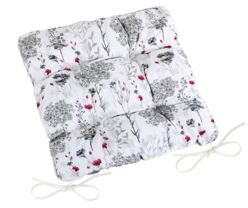 Brotex Sedák prošívaný 40x40 cm větvičky šedé