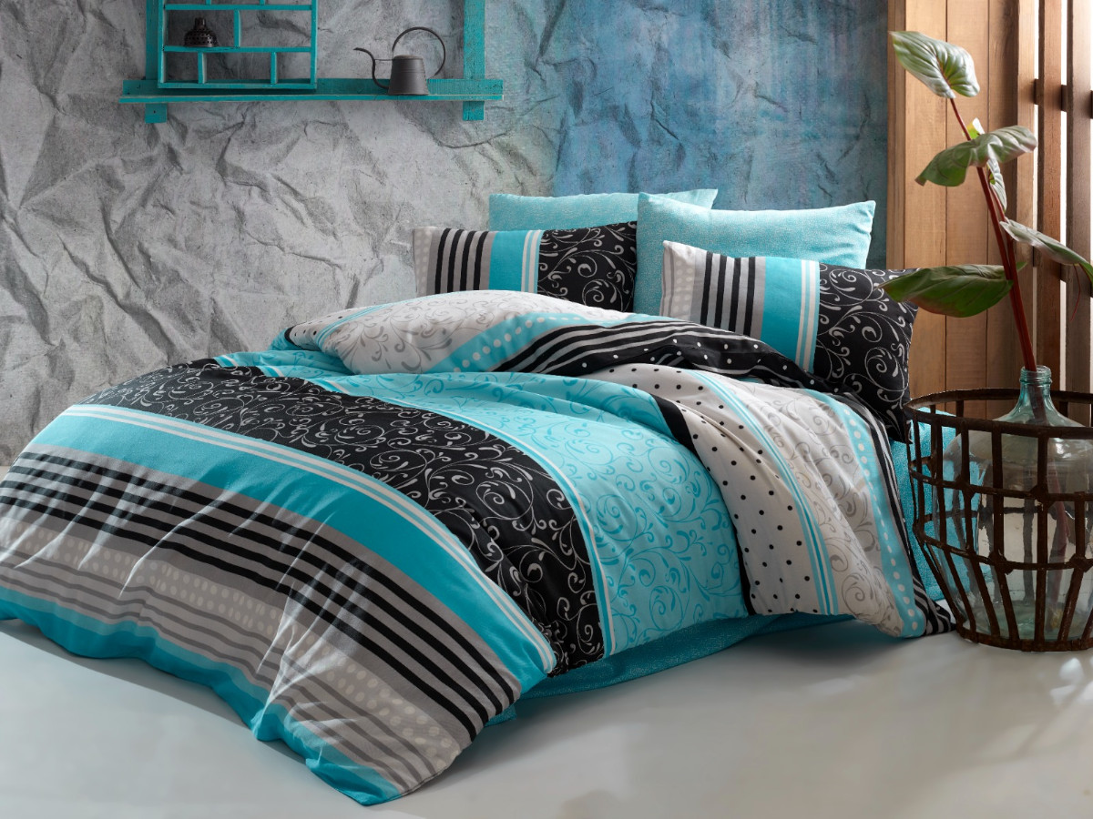 Brotex Povlečení bavlna 140x200, 70x90 cm Scarlet blue Zapínání: nitěný knoflík