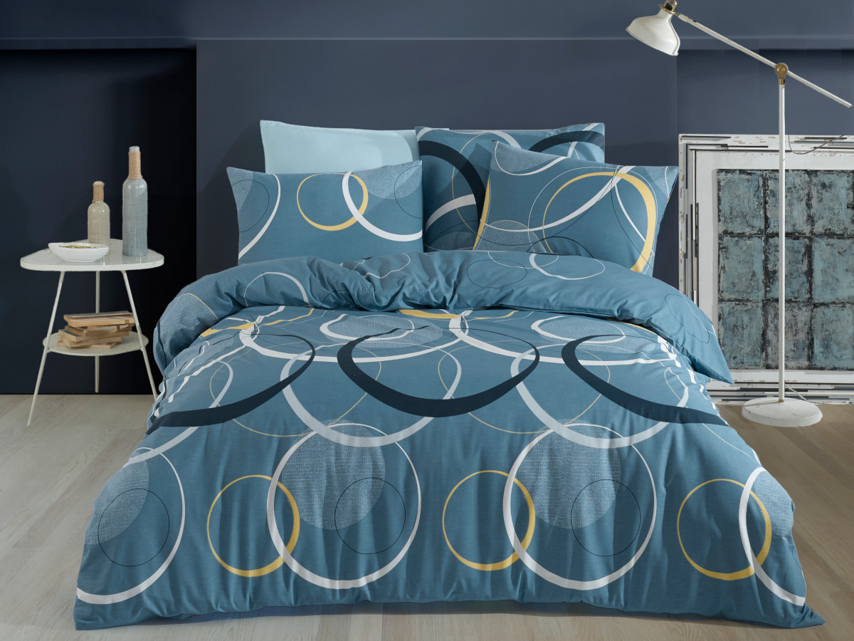 Brotex Povlečení bavlna 140x200, 70x90 cm Toronto blue Zapínání: zipový uzávěr