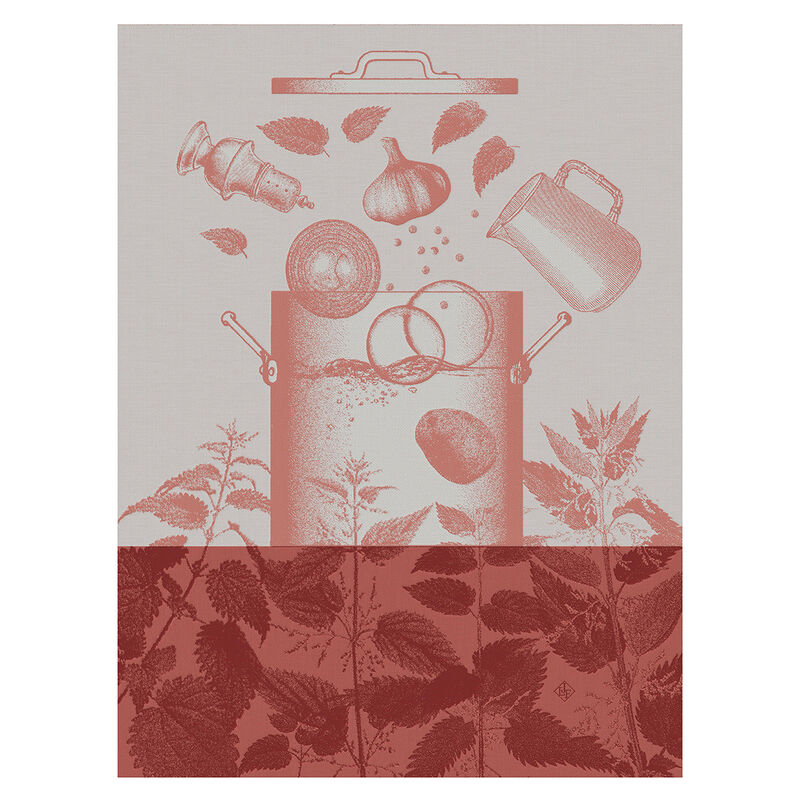 LE JACQUARD FRANÇAIS Le Jacquard Francais Veloutés d'orties Cotton Utěrka 80 x 60 cm Růžová