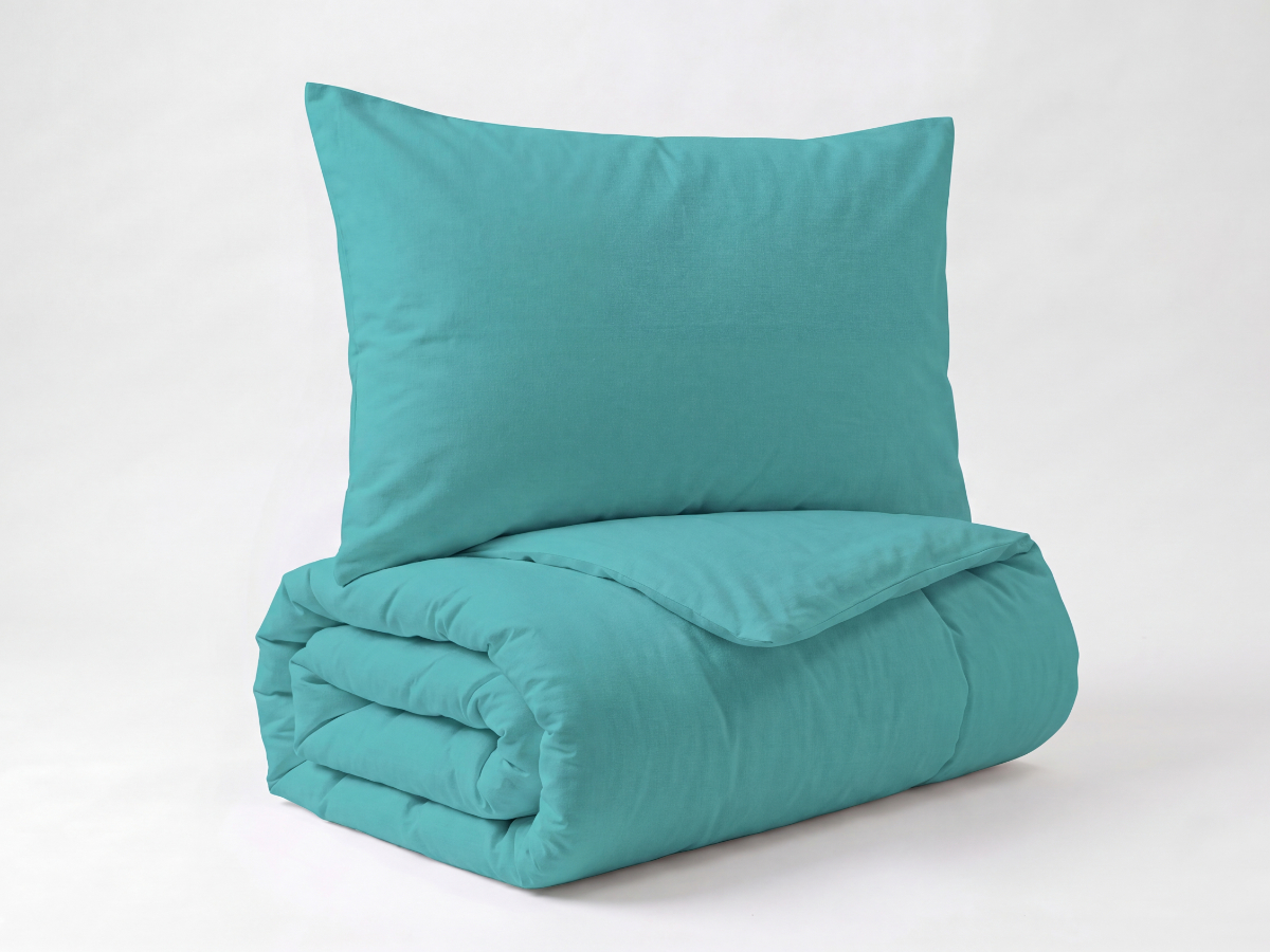 Brotex Prodloužené povlečení bavlna UNI 140x220, 70x90cm tyrkysové Zapínání: zipový uzávěr